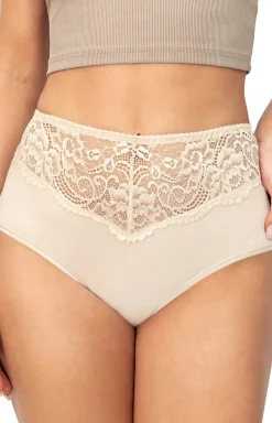 Donna bawełniane figi z wysokim stanem beżowe 243