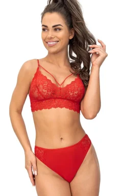 Donna biustonosz koronkowy miękki soft czerwony 245