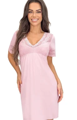 Damskie Donna Koszule Nocne|Koszule Nocne Damskie - daka kozua nocna pudrowy róż inda