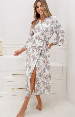 Donna długi elegancki szlafrok damski Elizabeth