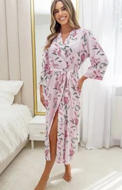 Donna długi szlafrok damski w kwiaty Gabriela