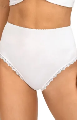 Damskie Donna Majtki Z Wysokim Stanem|Bielizna Plus Size - figi dakie bawełniane pełne białe 251