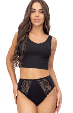 Donna figi damskie z wysokim stanem czarne 246