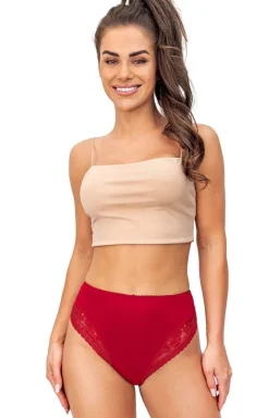 Damskie Donna Figi, Stringi, Panty|Majtki Z Wysokim Stanem - koronkowe figi dakie z wyoki tane beżowe 235