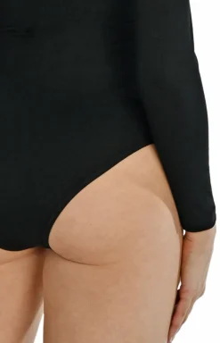 Teyli Moda - Dopaowane czarne body z półgofe z wycięciai na raionach Janett