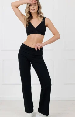 Damskie Italian Fashion Legginsy Damskie|Bielizna Homewear - Długie podnie dakie czarne Inga