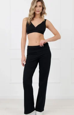 Damskie Italian Fashion Legginsy Damskie|Bielizna Homewear - Długie podnie dakie czarne Inga