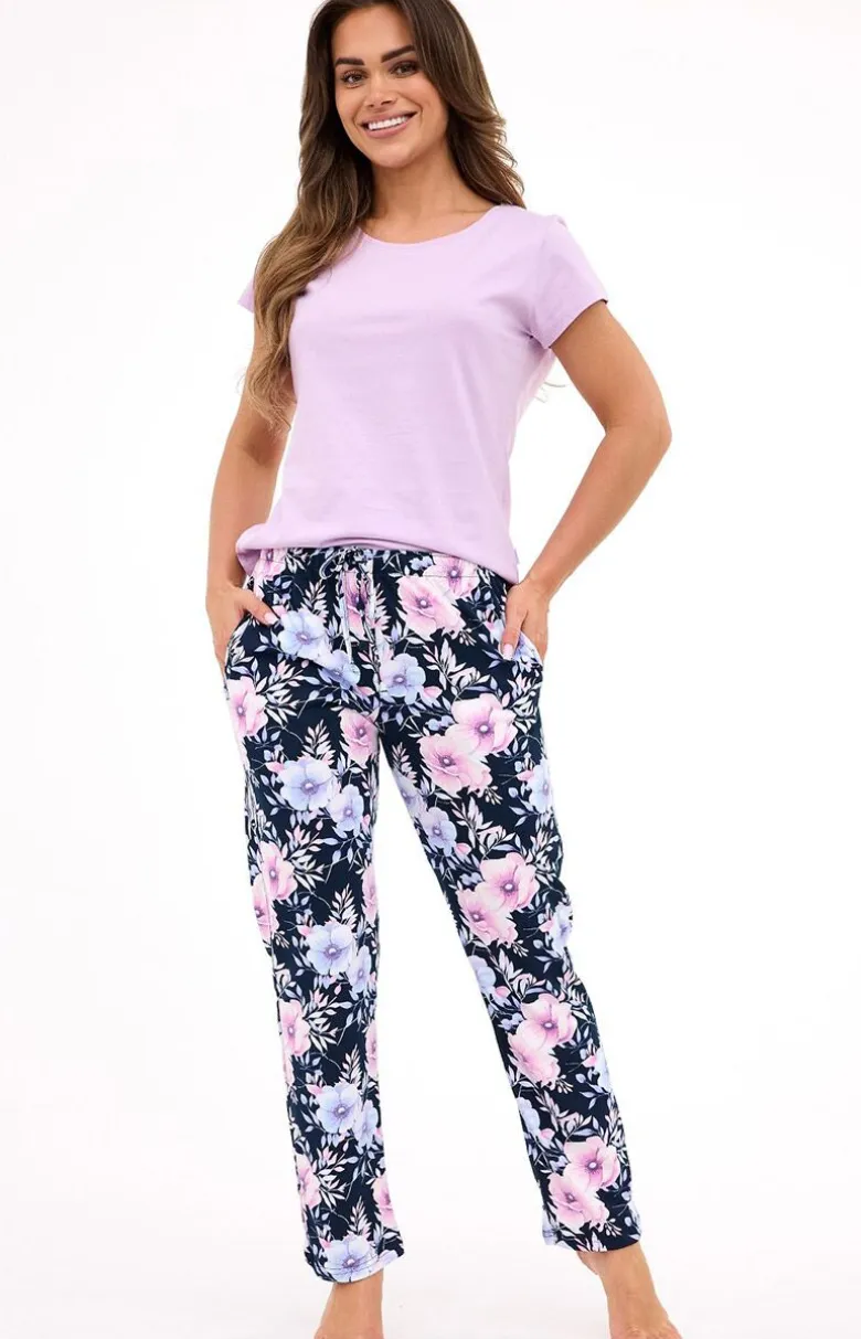 Długie spodnie damskie do spania plus size 690/48