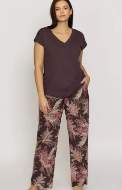 Damskie Mefemi Bielizna Homewear|Piżamy Damskie - Długie podnie piżaowe dakie ix&atch ia PDX1