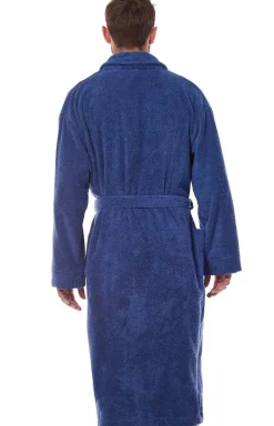 Długi szlafrok męski granatowy plus size 2450