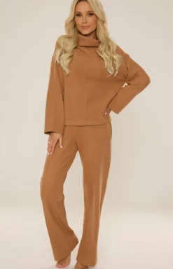 Damskie De Lafense Bielizna Homewear|Ciepłe Piżamy - Dwuczęściowa piżaa daka ape 808