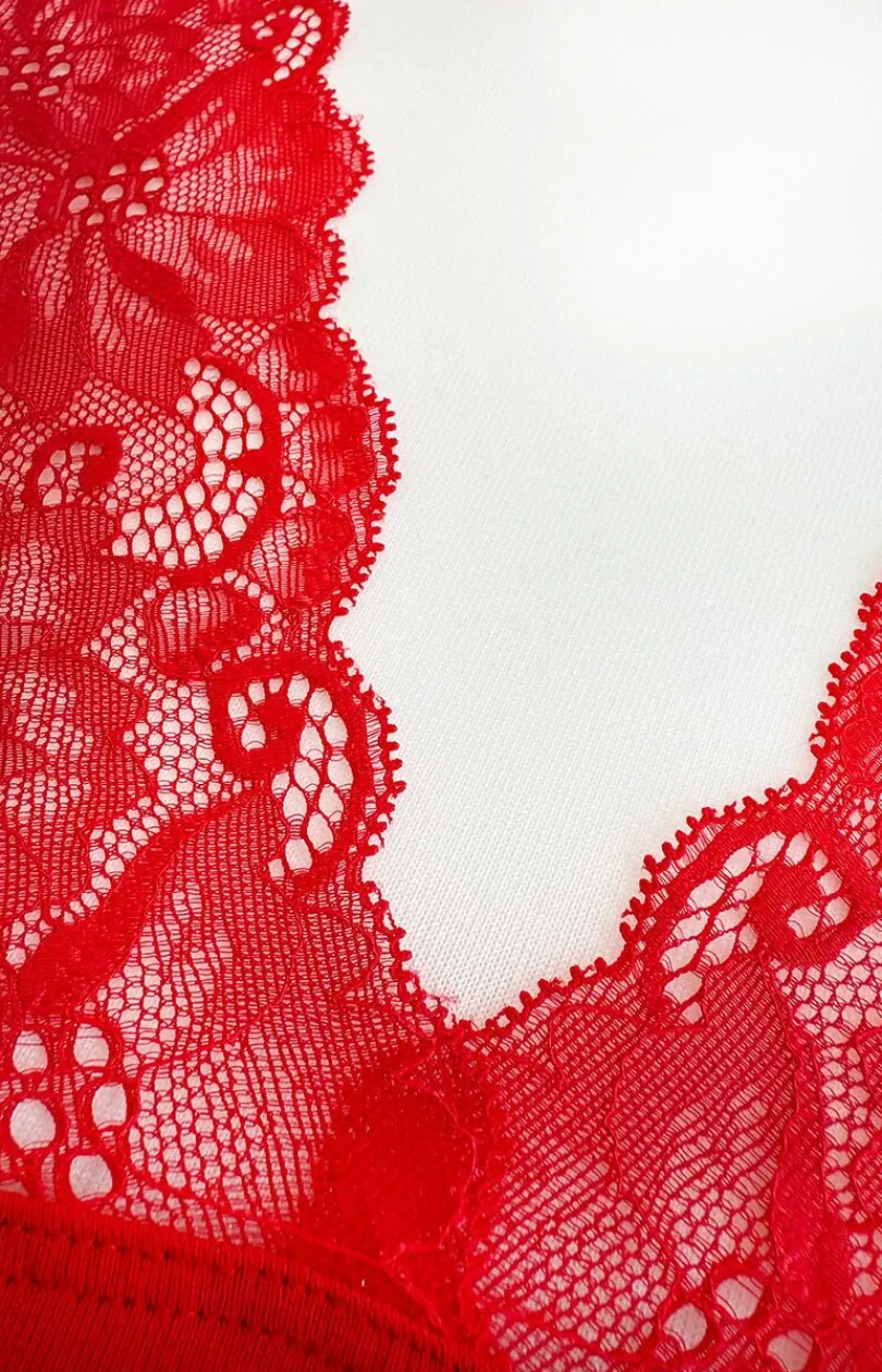 Damskie Irall Piżamy Damskie Krótkie|Bielizna Plus Size - Dwuczęściowa piżaa daka czerwona Red Night