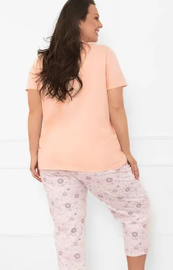 Damskie Italian Fashion Piżamy Damskie Krótkie|Piżamy Damskie - Dwuczęściowa piżaa daka ze podniai 3/4 atui