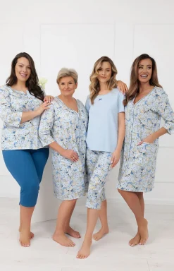 Damskie Italian Fashion Piżamy Damskie|Piżamy Bawełniane - Dwuczęściowa piżaa daka z krótki rękawe Celozja