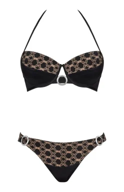 Damskie LivCo Corsetti Fashion Stroje Kąpielowe Dwuczęściowe|Bielizna Plus Size - Dwuczęściowy trój kąpielowy w kolorze czarnym Hikari