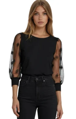 Eldar Moda|Podkoszulki - Eegancka buzka daka czarna Teria