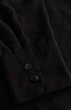 Damskie Momenti per me Koszule Nocne Damskie|Koszula Nocna Rozpinana - Elegancka czarna koszula nocna oversize Bella