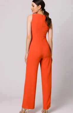 makover Moda - Elegancki kombinezon z odkrytymi ramionami w kolorze m K164