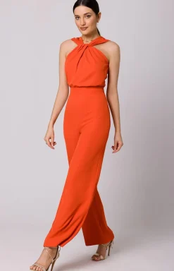 makover Moda - Elegancki kombinezon z odkrytymi ramionami w kolorze m K164