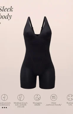 Esotiq body modelujące z nogawkami czarne Sleeky 43912-99X