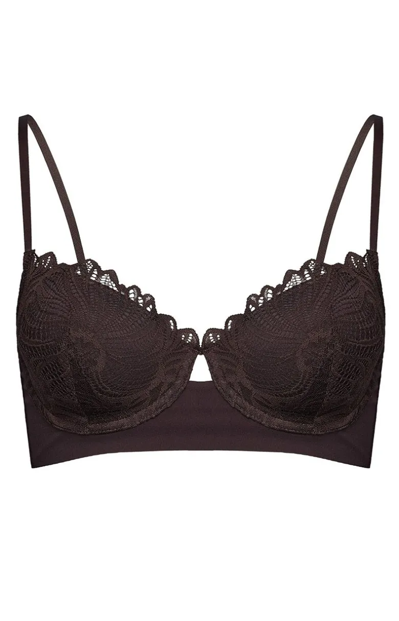 Esotiq brązowy biustonosz push-up Cintro 43667-89X