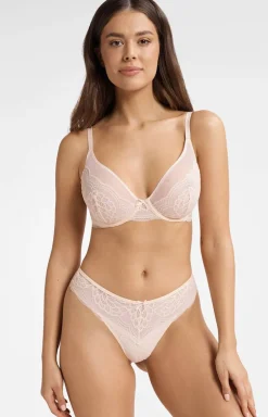 Esotiq jasnoróżowe koronkowe stringi Kandy 40459-03X