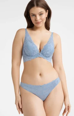 Damskie Esotiq Stringi Damskie - niebieskie koronkowe stringi Lollipop 40502-55X