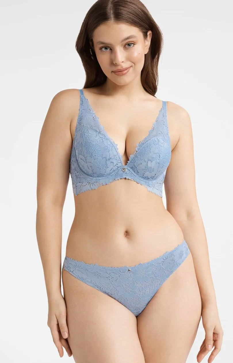 Damskie Esotiq Stringi Damskie - niebieskie koronkowe stringi Lollipop 40502-55X