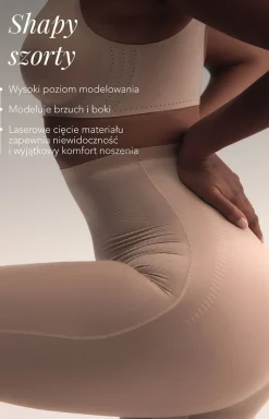 Damskie Esotiq Majtki Z Wysokim Stanem|Bielizna Wyszczuplająca - zorty dakie odeujące beżowe hapy 43919-80X