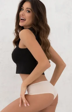 Damskie Italian Fashion Panty Damskie - Figi bokerki dakie beżowe Fitne