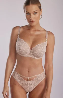 Kinga Figi Brazylijskie - Figi damskie brazyliany beżowe Luna B-1103/3