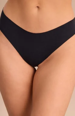 Figi damskie brazyliany czarne Cotton Touch