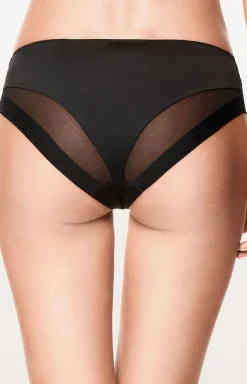 Figi damskie klasyczne czarne z miękkiej mikrofibry 0185 Slip Extra