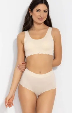 Figi damskie maxi beżowe Feel Good