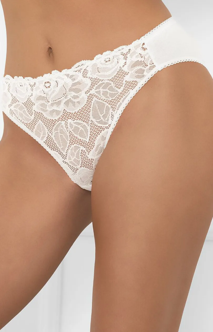 Damskie Italian Fashion Figi, Stringi, Panty|Figi Damskie - Figi dakie z koronką białe ibra idi