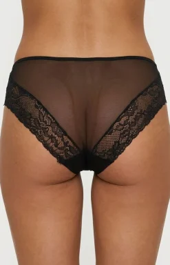 Damskie PURE SIN Figi, Stringi, Panty|Brazyliany Damskie - Figi damskie z koronką czarne Pure Allure