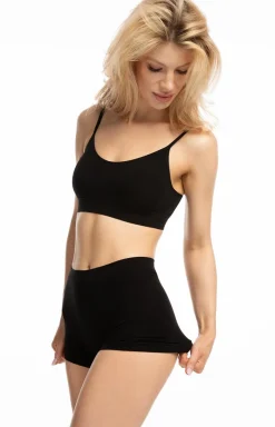 Damskie Julimex Bielizna Plus Size|Figi, Stringi, Panty - Figi dakie z przedłużoną nogawką czarne Baboo Boyhort