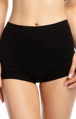 Damskie Julimex Bielizna Plus Size|Figi, Stringi, Panty - Figi dakie z przedłużoną nogawką czarne Baboo Boyhort