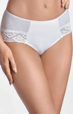 Figi damskie z wysokim stanem białe N029