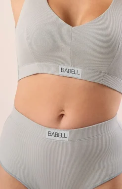 Babell Figi Z Wysokim Stanem|Figi Bawełniane - Figi daskie z wysoki stane prążkowane 3005