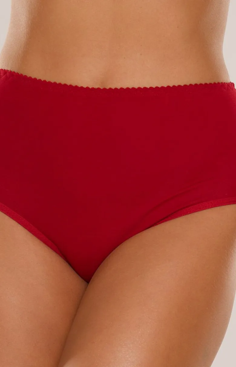Figi damskie z wysokim stanem bordowe Sara 018