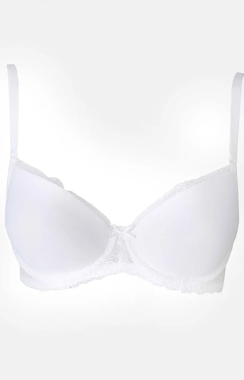 Gładki biustonosz push-up z odpinanymi ramiączkami biały Julietta 23444-00X