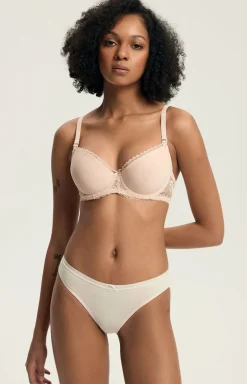 Gładki biustonosz push-up z odpinanymi ramiączkami beżowy Julietta 23444-80X