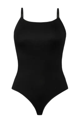 Gładkie czarne damskie body Goffy 2401