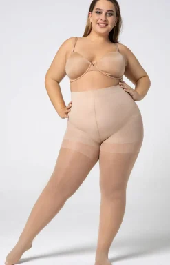 Gładkie rajstopy plus size damskie Shaping 30 DEN