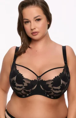 Gaia biustonosz półusztywniany semi-soft czarny Keto 1134 Maxi