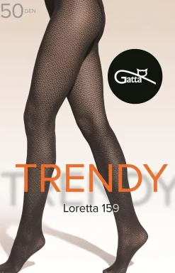 Gatta Rajstopy We Wzory|Rajstopy - rajstopy damskie czarne Loretta wz.156 50 DEN