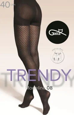 Gatta Rajstopy We Wzory|Rajstopy - rajstopy damskie czarne 40 DEN Modeline wz.07