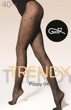Gatta Rajstopy We Wzory|Rajstopy - rajstopy damskie czarne Trendy Poppy wz.04 40 DEN