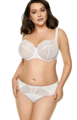 Gorteks Stringi Z Koronką|Stringi Plus Size - białe stringi damskie Pamela